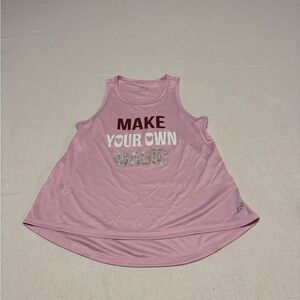Bcg girls Size Medium 8/10 Pink Sleeveless Top with Motivational Print
